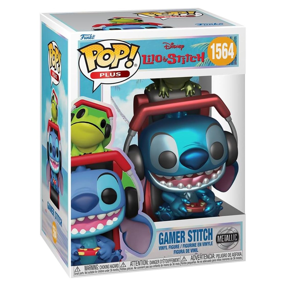 Funko Pop Plus: Lilo y Stitch - Gamer Stitch Metálico - 13.72 cm