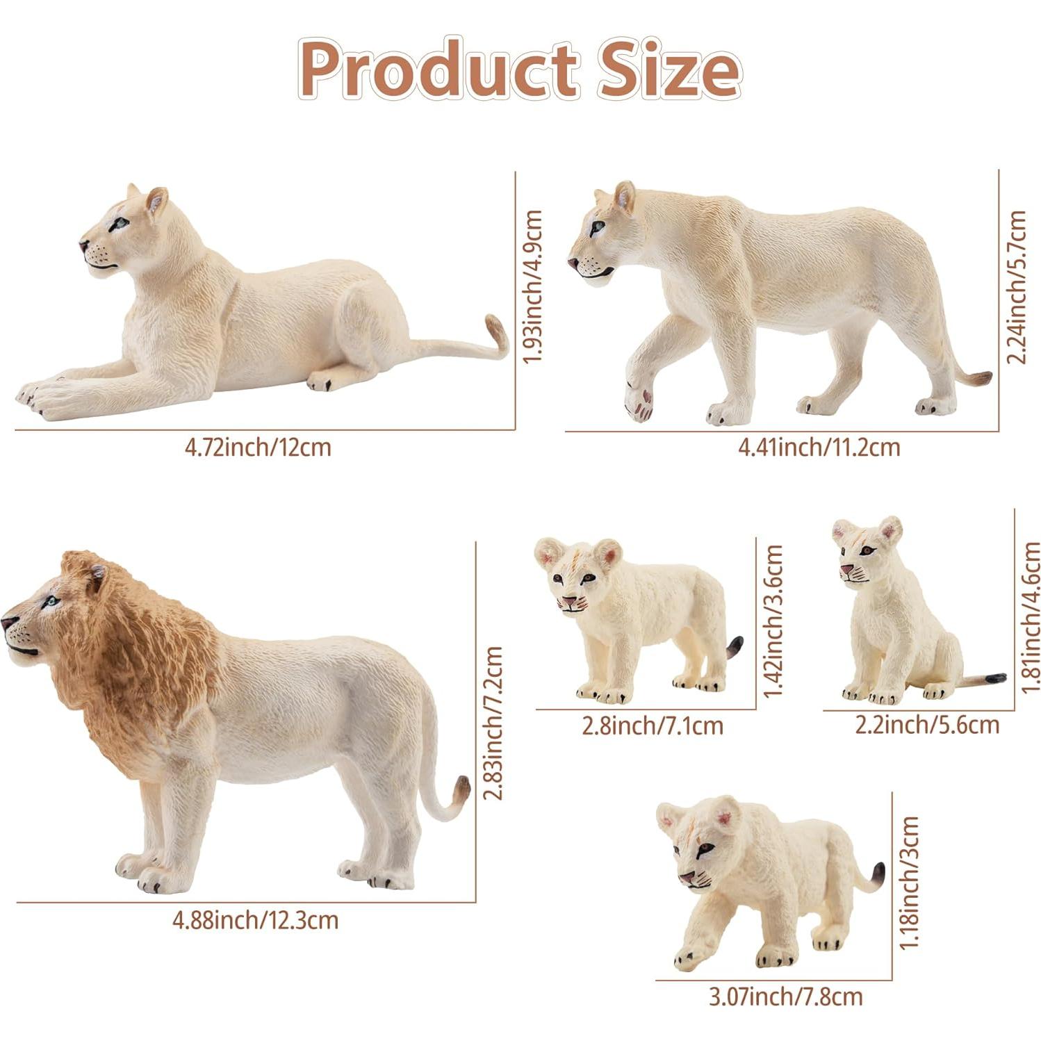 Set de Figuras de Animales TOYMANY 6PCS Leones y Cachorros