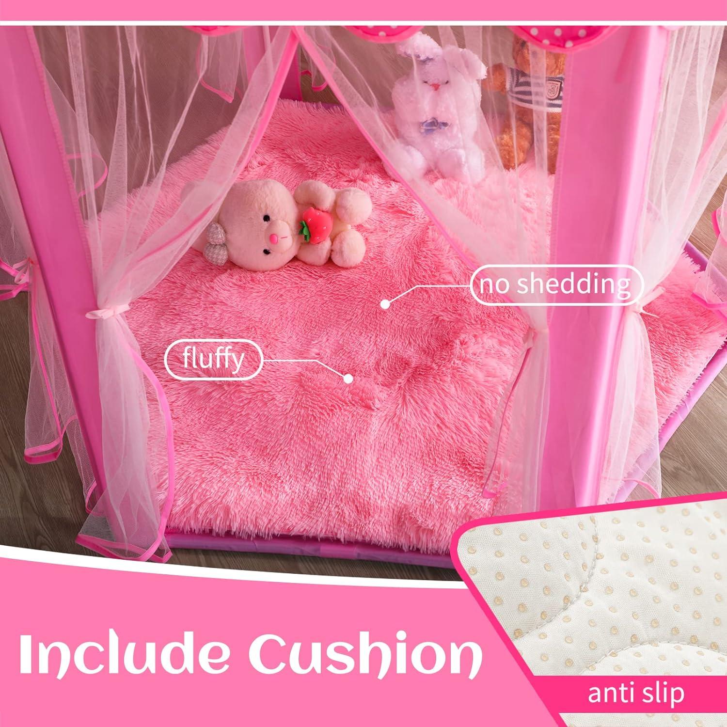 Tienda de Princesa Rosa IYOGO con Alfombra y Luces