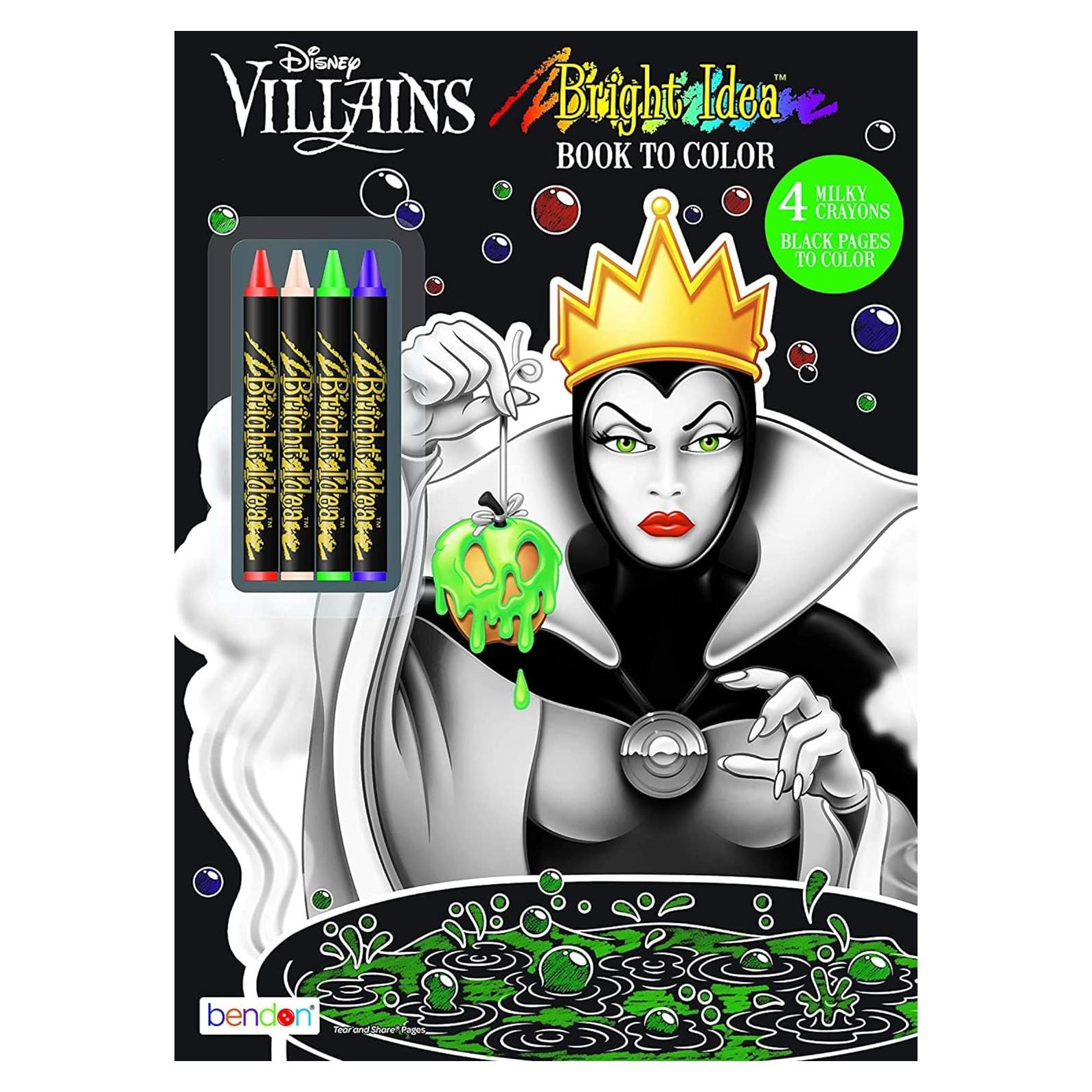 Libro para Colorear Villanos Disney Bendon 48 Páginas Crayones