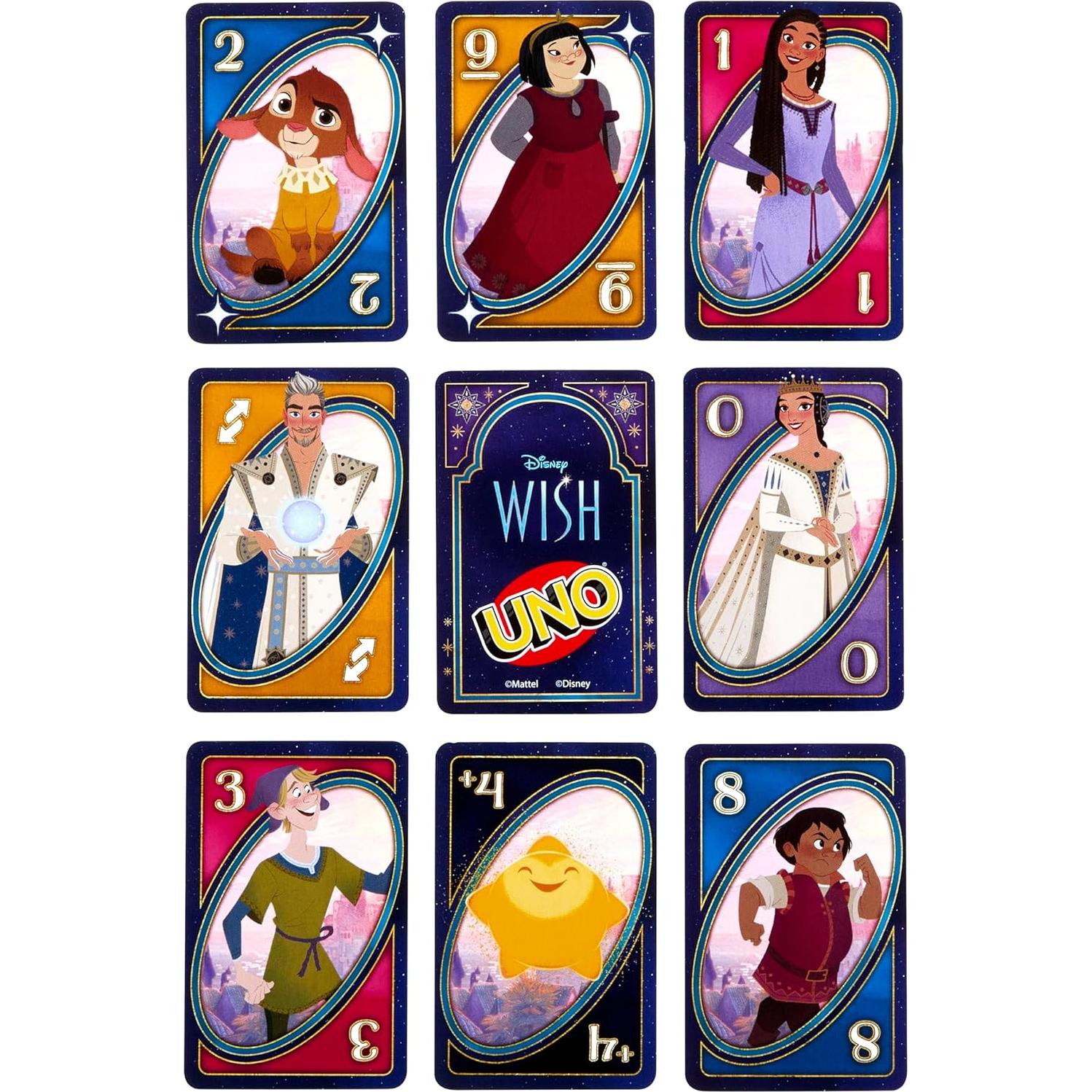 Juego de Cartas UNO Disney Wish Mattel para 2 a 10 Jugadores
