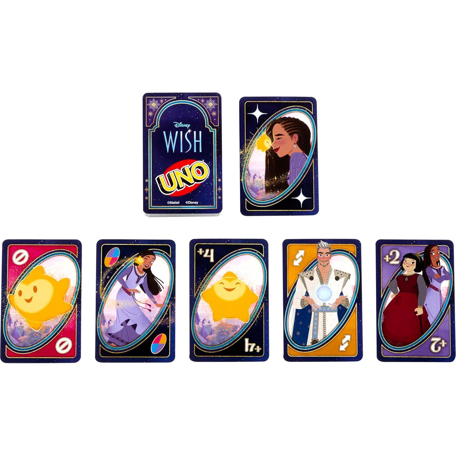 Juego de Cartas UNO Disney Wish Mattel para 2 a 10 Jugadores