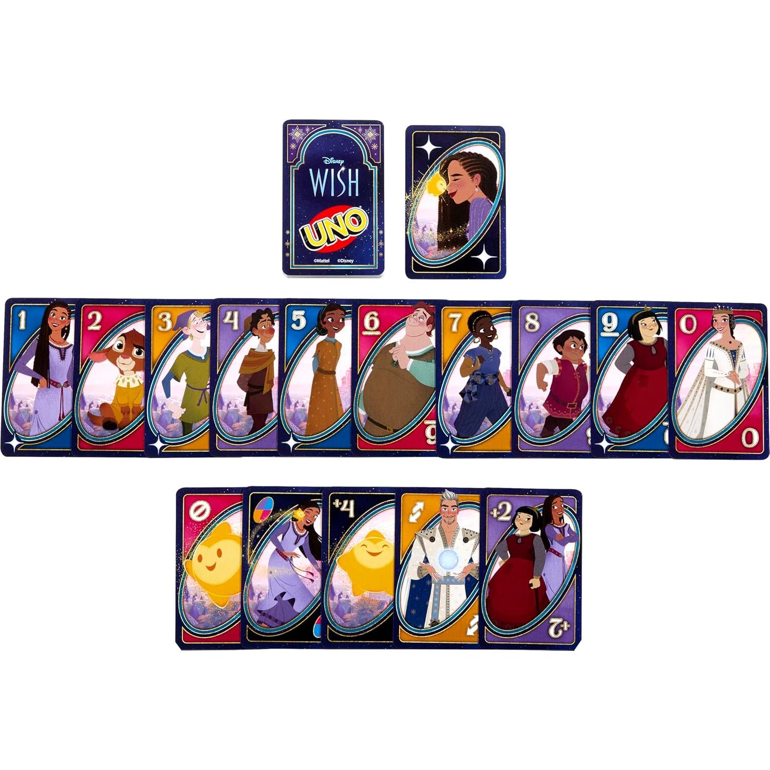 Juego de Cartas UNO Disney Wish Mattel para 2 a 10 Jugadores