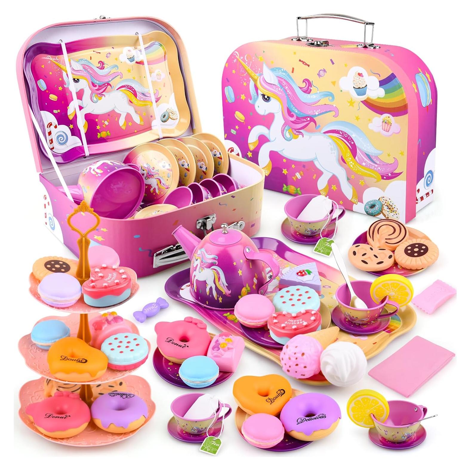 Juego de Té Auney Unicornio 41 Piezas para Niñas