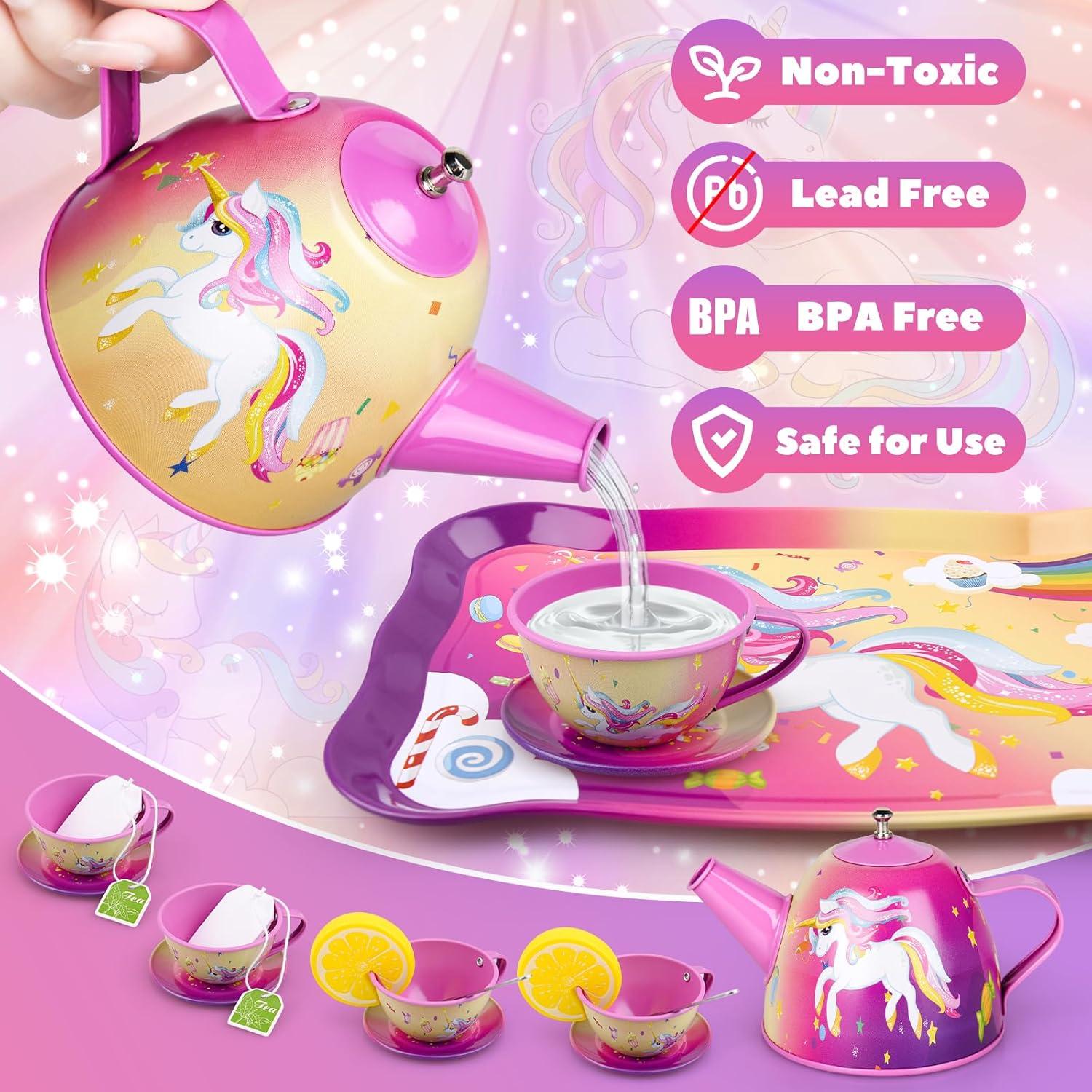 Juego de Té Auney Unicornio 41 Piezas para Niñas