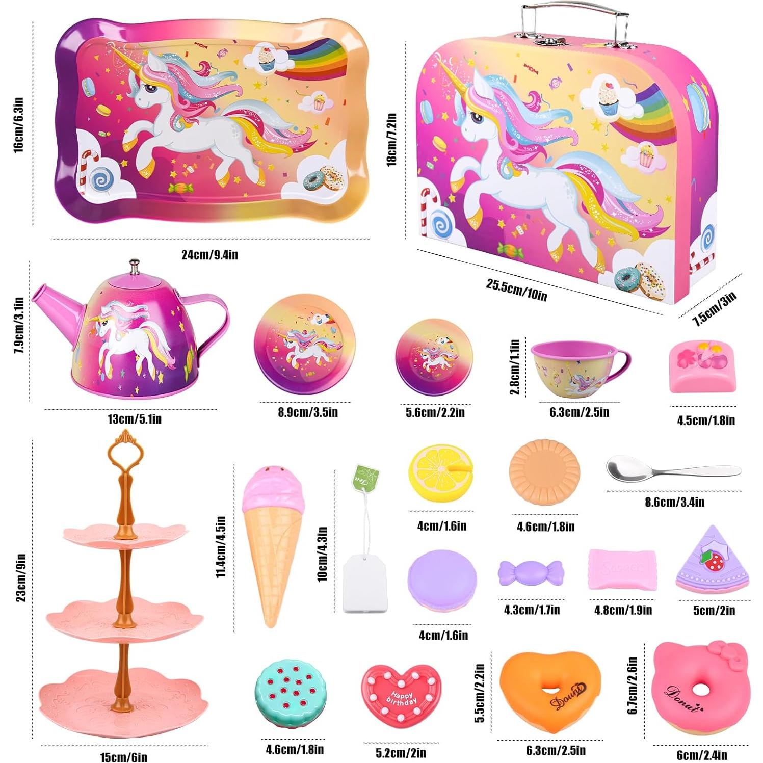 Juego de Té Auney Unicornio 41 Piezas para Niñas