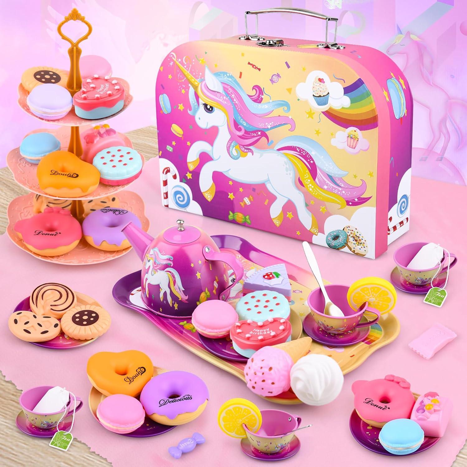 Juego de Té Auney Unicornio 41 Piezas para Niñas