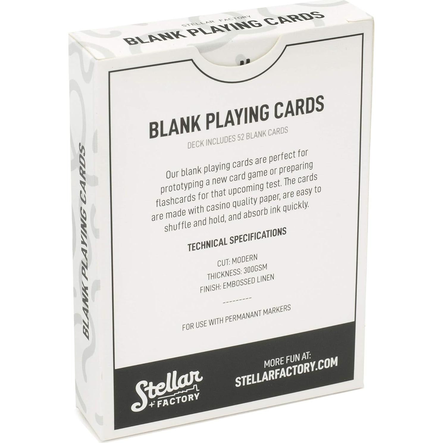 Tarjetas de Juego en Blanco Stellar Factory 52 PCS DIY