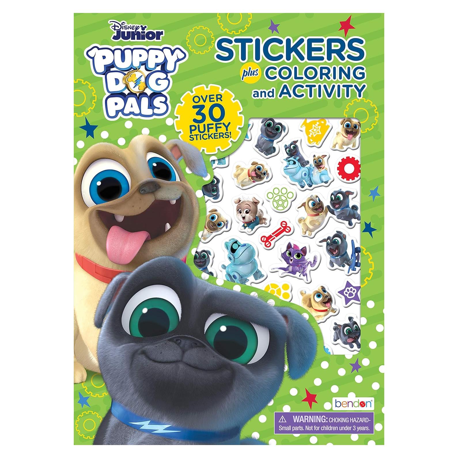 Libro de Colorear Puppy Dog Pals con Stickers Puffy 32 Páginas