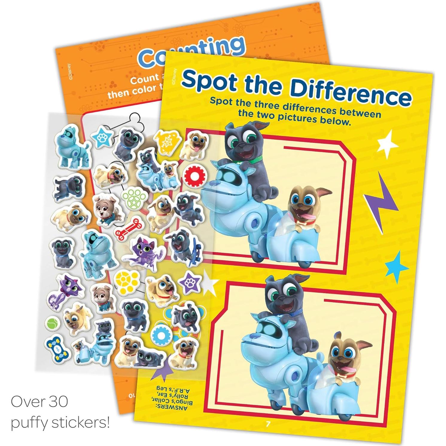 Libro de Colorear Puppy Dog Pals con Stickers Puffy 32 Páginas