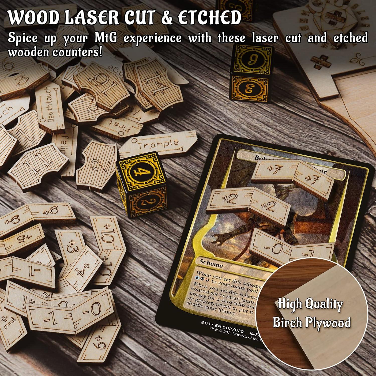 Conjunto 194 Fichas de Madera MTG CZYY +1/+1 y Lealtad