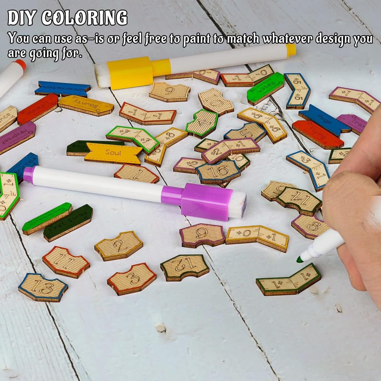 Conjunto 194 Fichas de Madera MTG CZYY +1/+1 y Lealtad