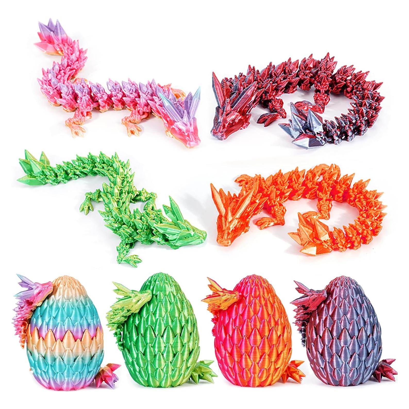 Conjunto 4 Huevos de Dragón 3D Qiongsenyao Articulados