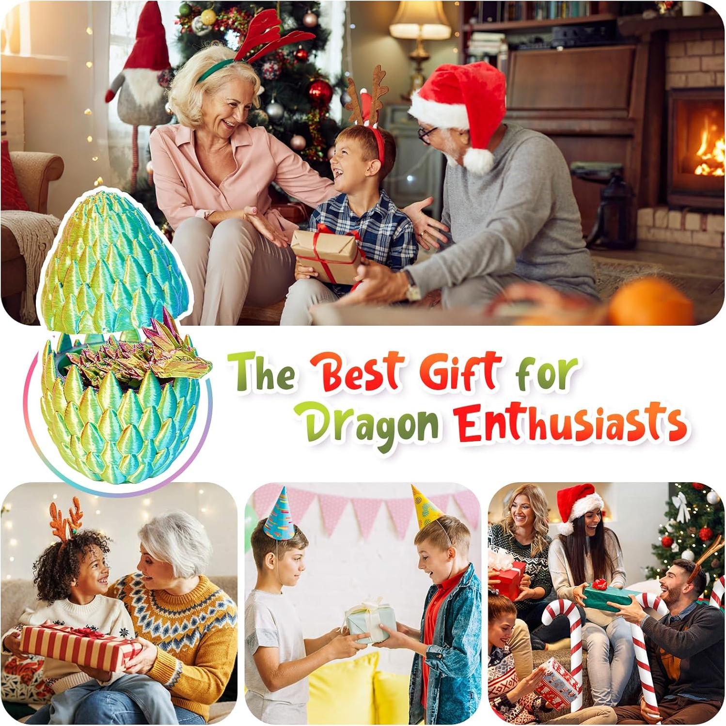 Conjunto 4 Huevos de Dragón 3D Qiongsenyao Articulados