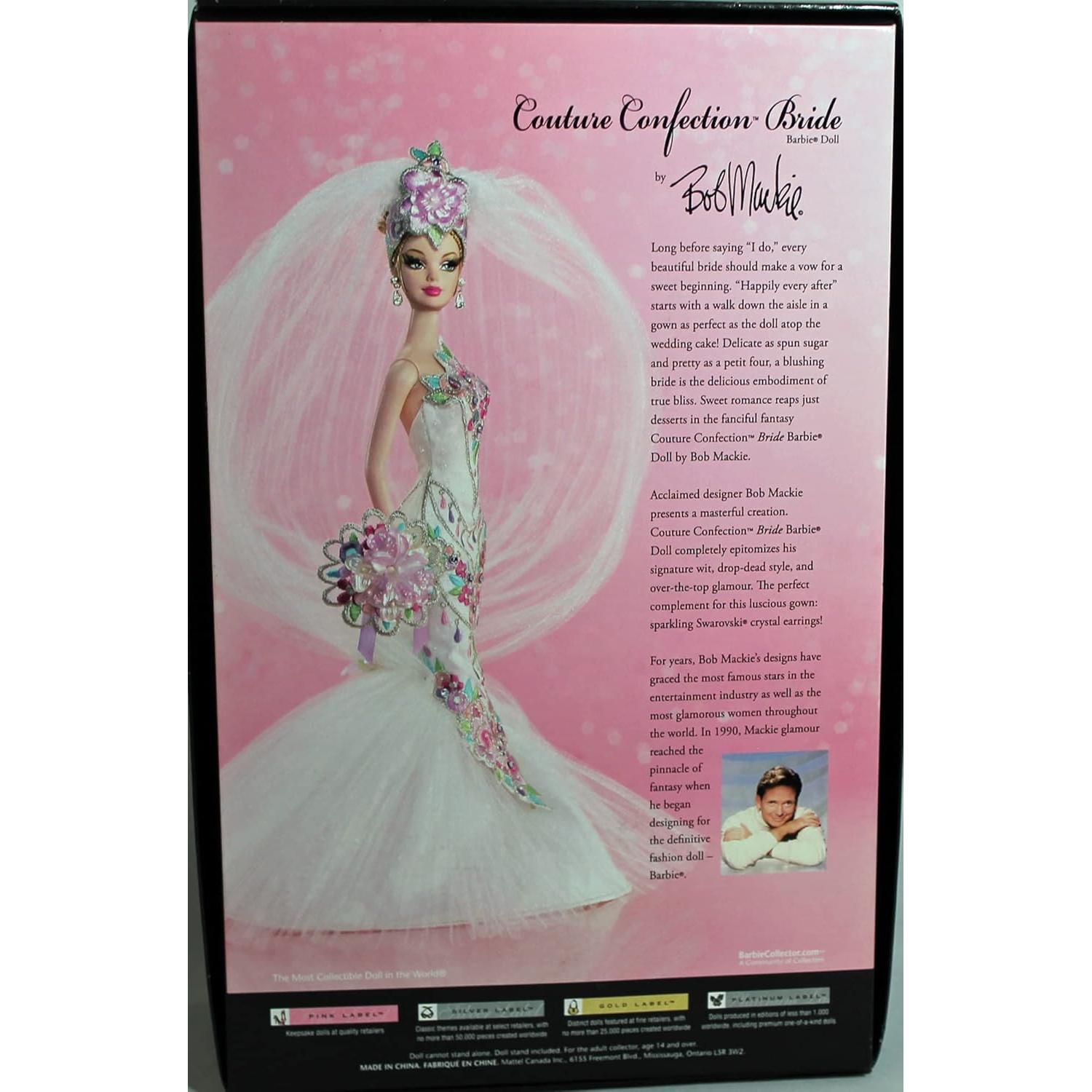 Muñeca Barbie Mattel Bob Mackie Couture Novia 40x25x11cm
