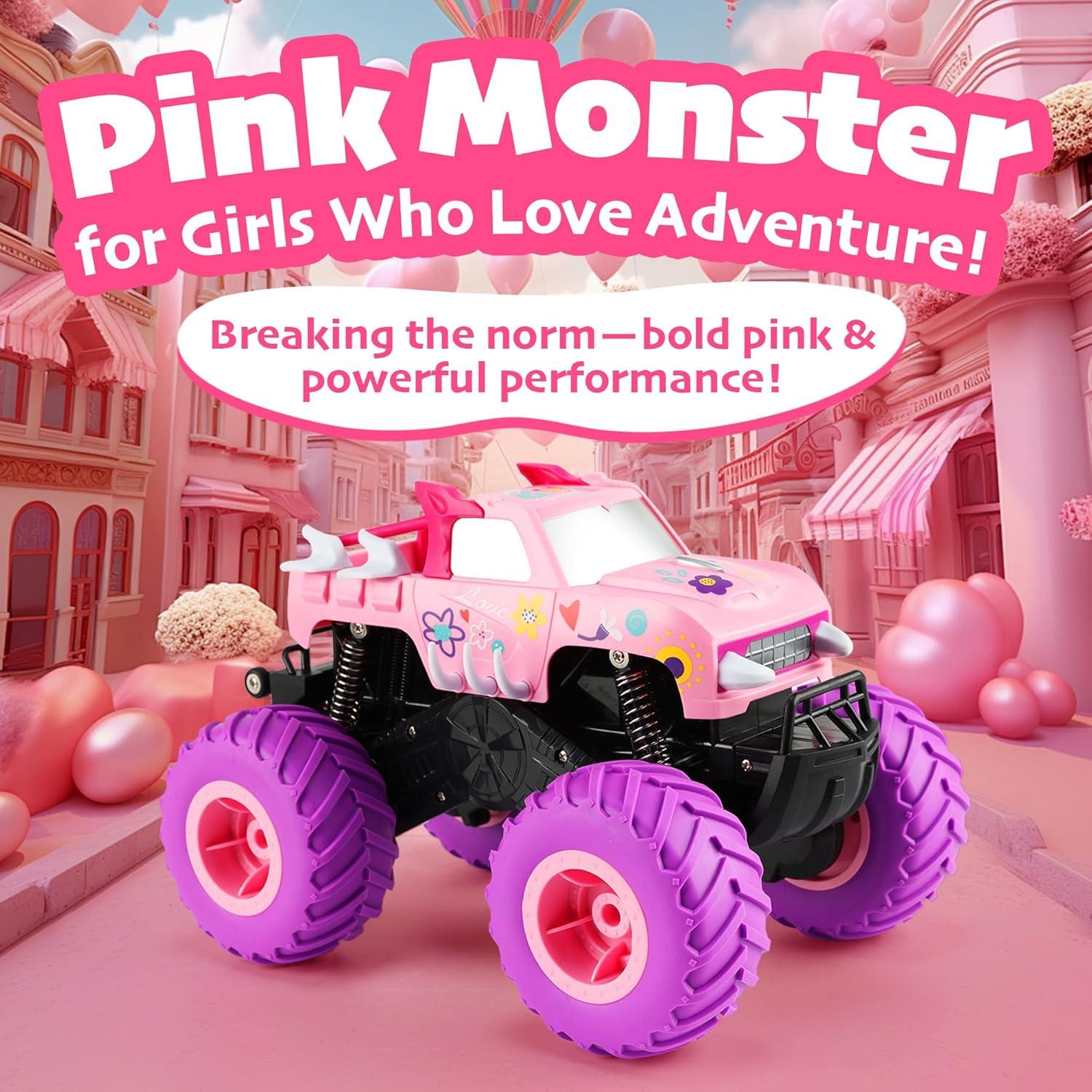 Camión Monster RC Threeking Rosa 4WD Impermeable 0,91 kg