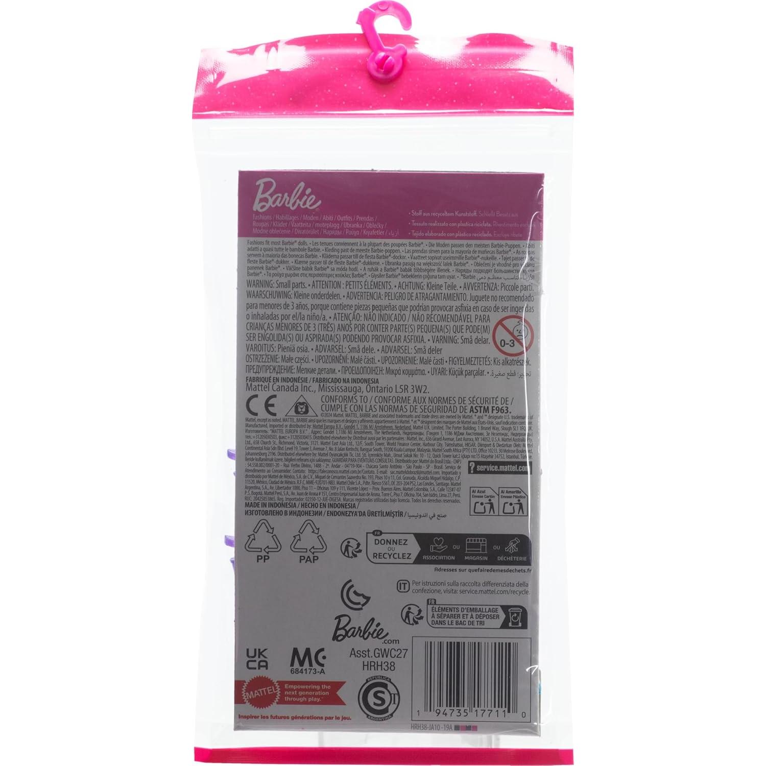 Conjunto de Moda Barbie HRH38 con Zapatillas y Pulsera