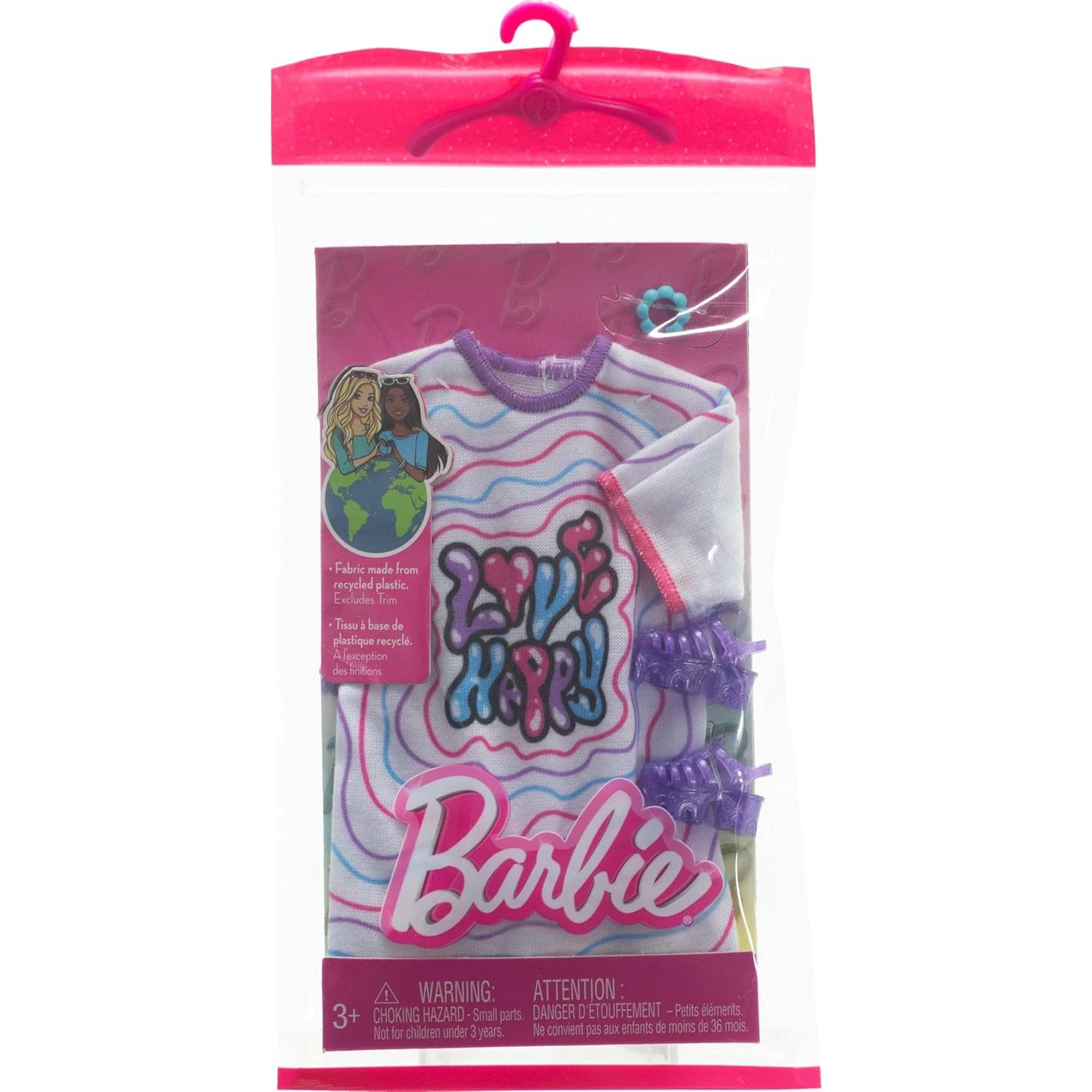 Conjunto de Moda Barbie HRH38 con Zapatillas y Pulsera