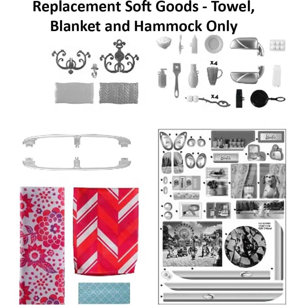 Juego de Camping Pop-Up Barbie CJT42 Toalla Manta Hamaca