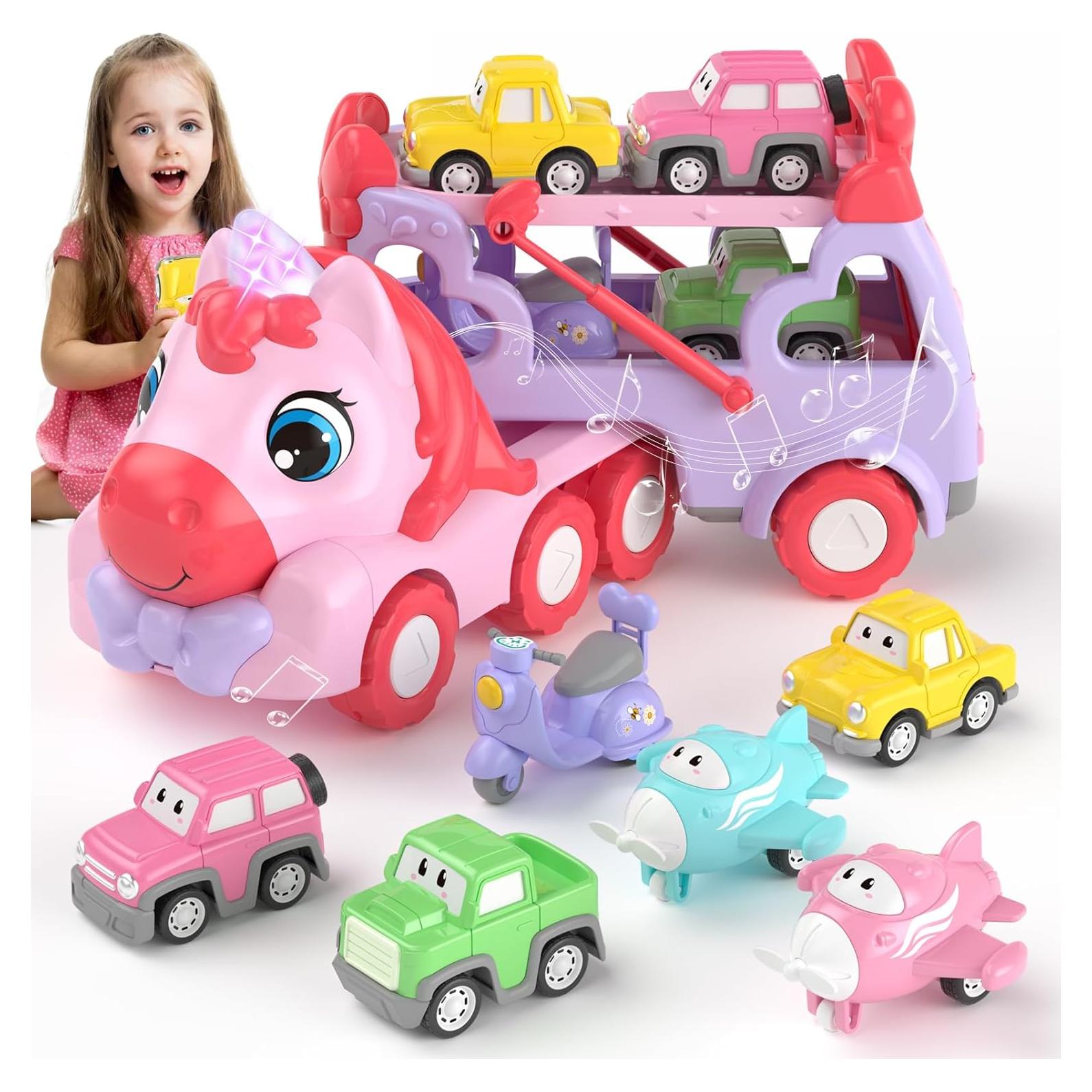 Camión Transportador 7 en 1 Newcrave con Luz y Música