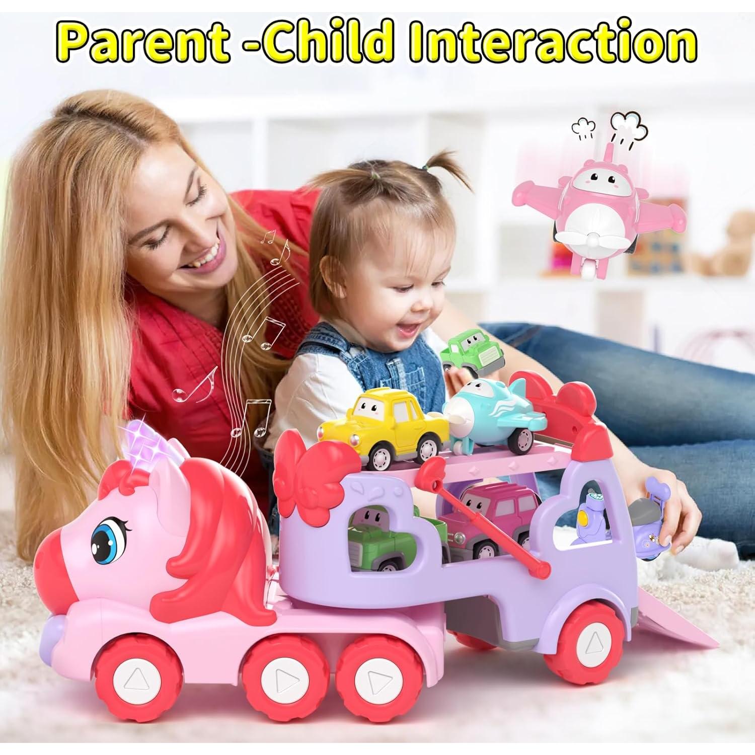 Camión Transportador 7 en 1 Newcrave con Luz y Música