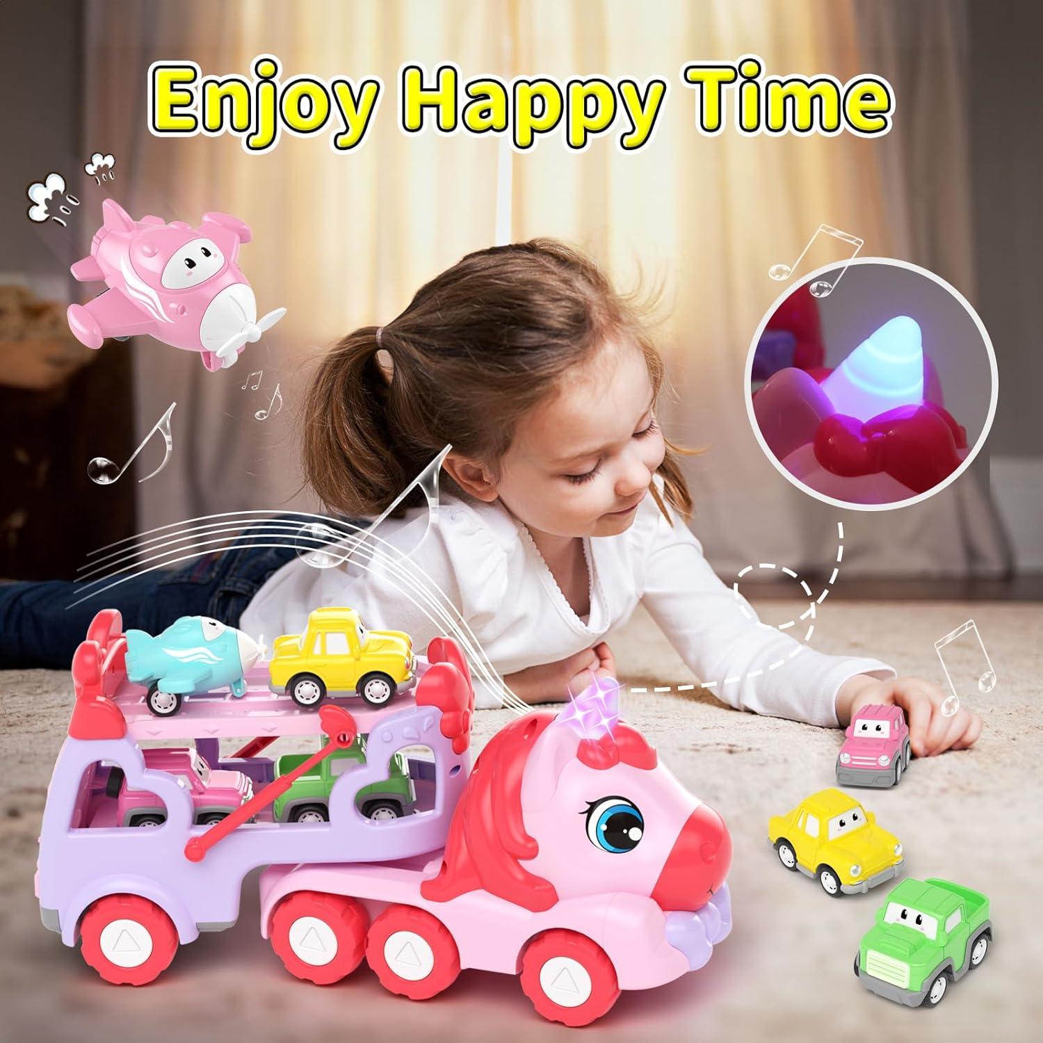 Camión Transportador 7 en 1 Newcrave con Luz y Música