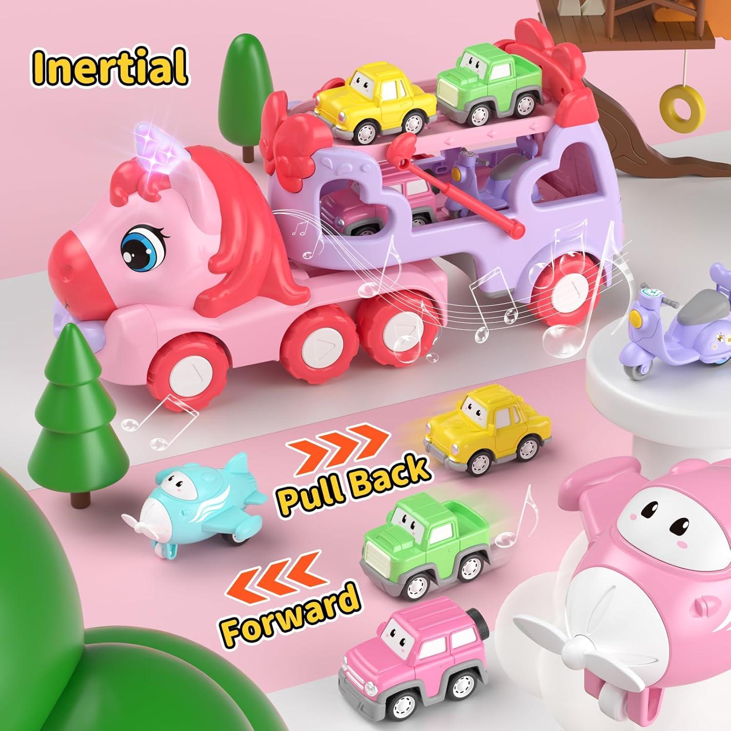 Camión Transportador 7 en 1 Newcrave con Luz y Música