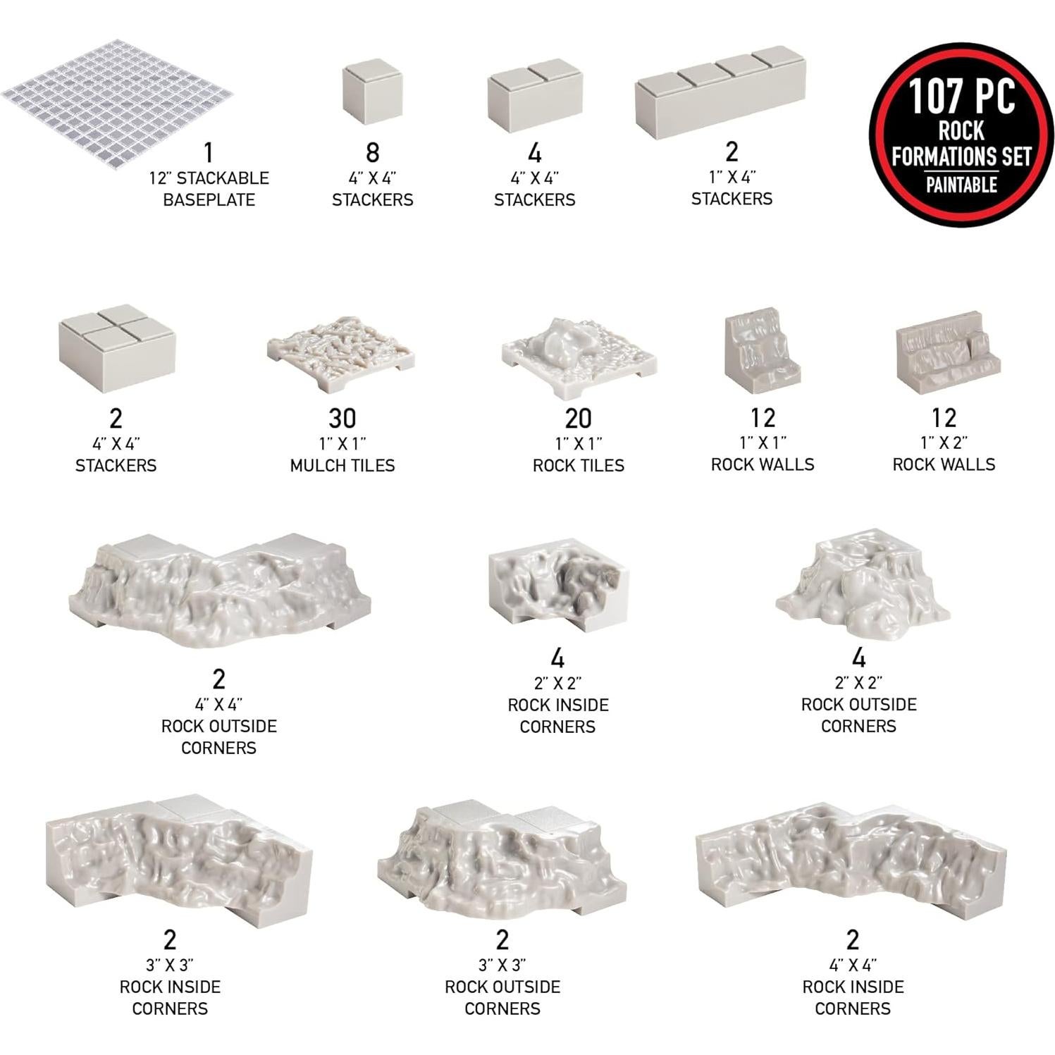 Conjunto de Terreno de Aventura Monster 107 Piezas Modular