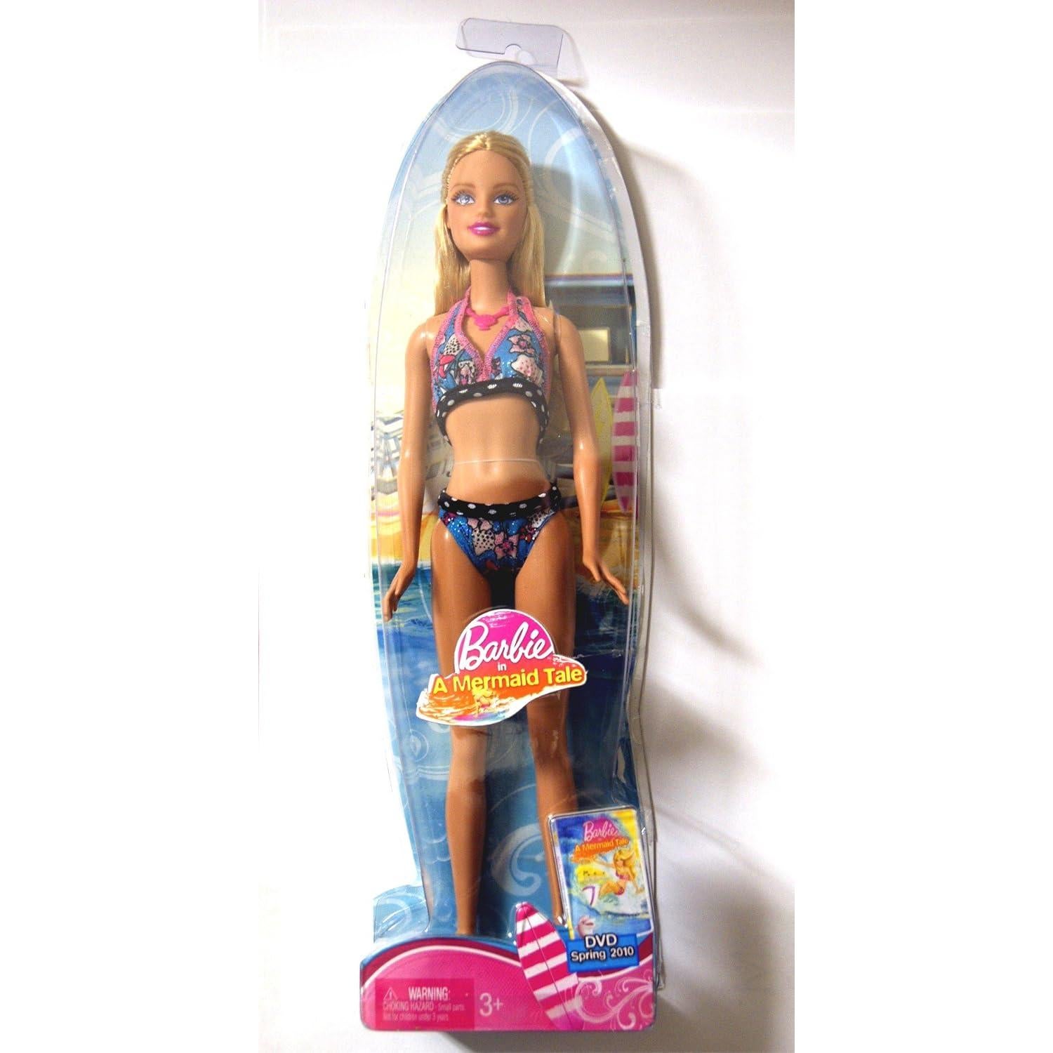 Muñeca Barbie Sirena 29.21 cm Rubia Traje Baño Azul/Rosa