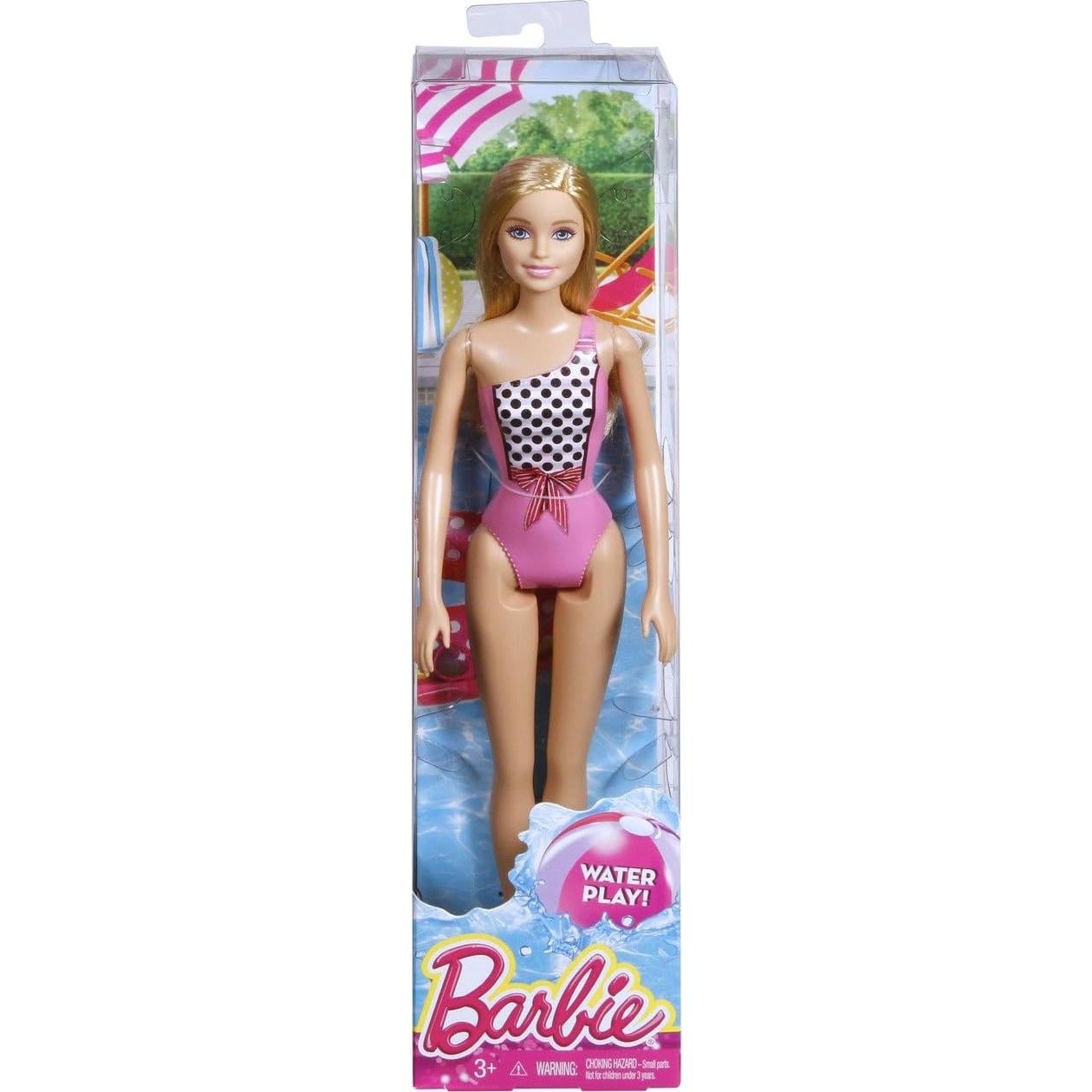 Muñeca Barbie Playa Mattel Traje de Baño 1 Pieza