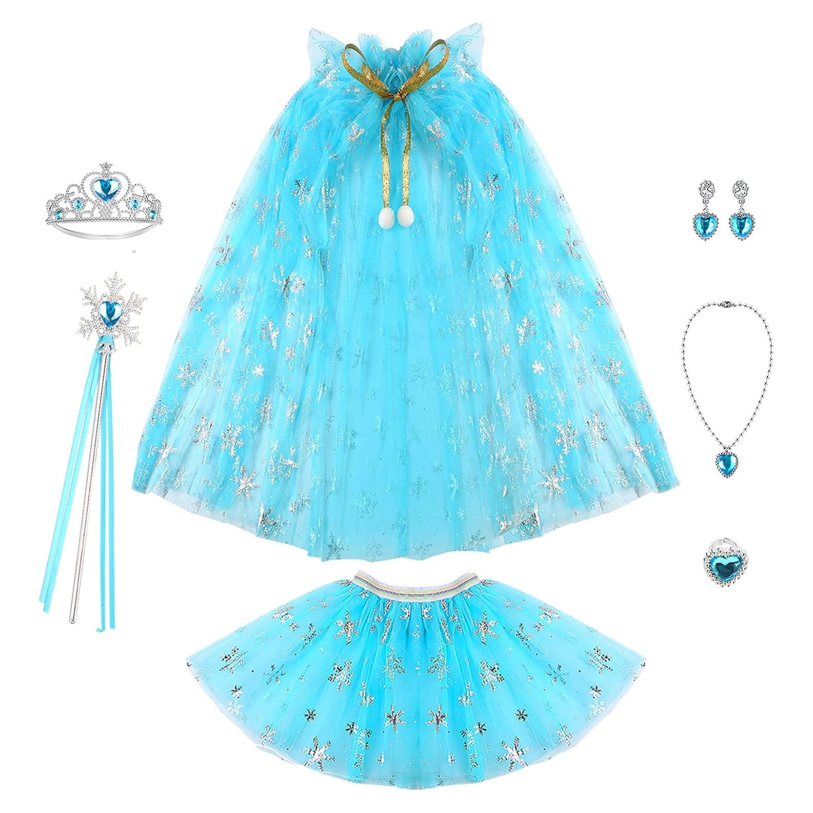 Vestido de Princesa Besjonie para Niñas 4-6 Años con Capa