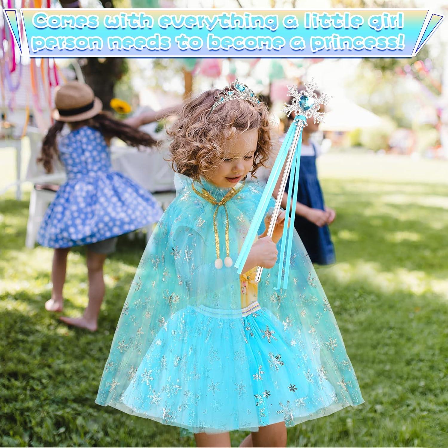 Vestido de Princesa Besjonie para Niñas 4-6 Años con Capa