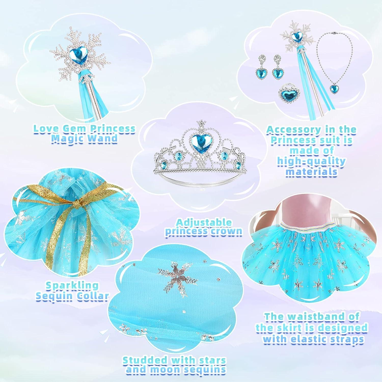 Vestido de Princesa Besjonie para Niñas 4-6 Años con Capa