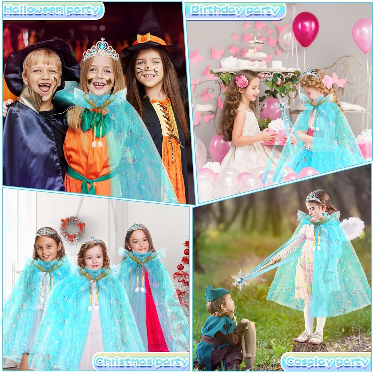 Vestido de Princesa Besjonie para Niñas 4-6 Años con Capa