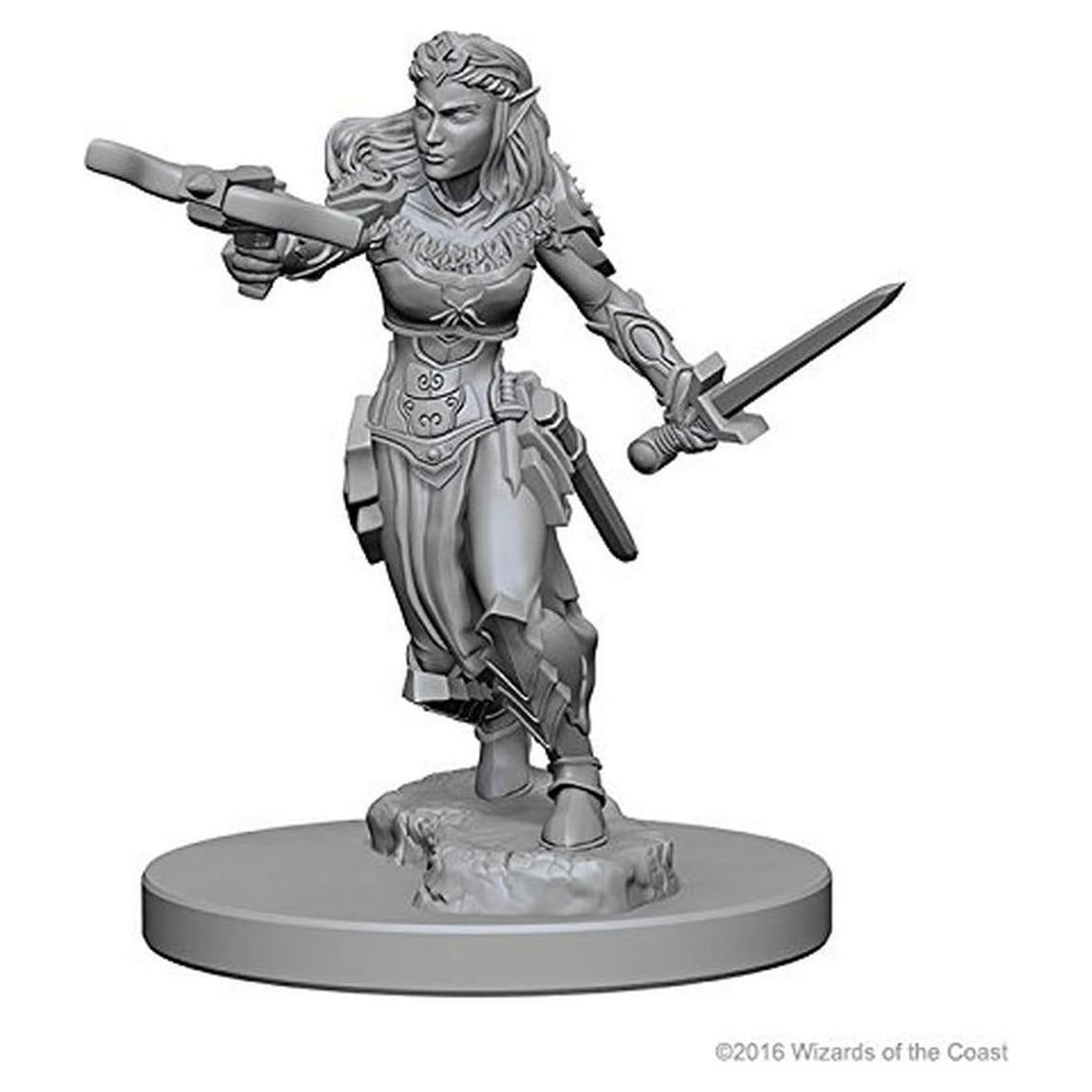 Miniatura Sin Pintar Elfa Ranger Femenina D&D Nolzur 10.16x12.7cm