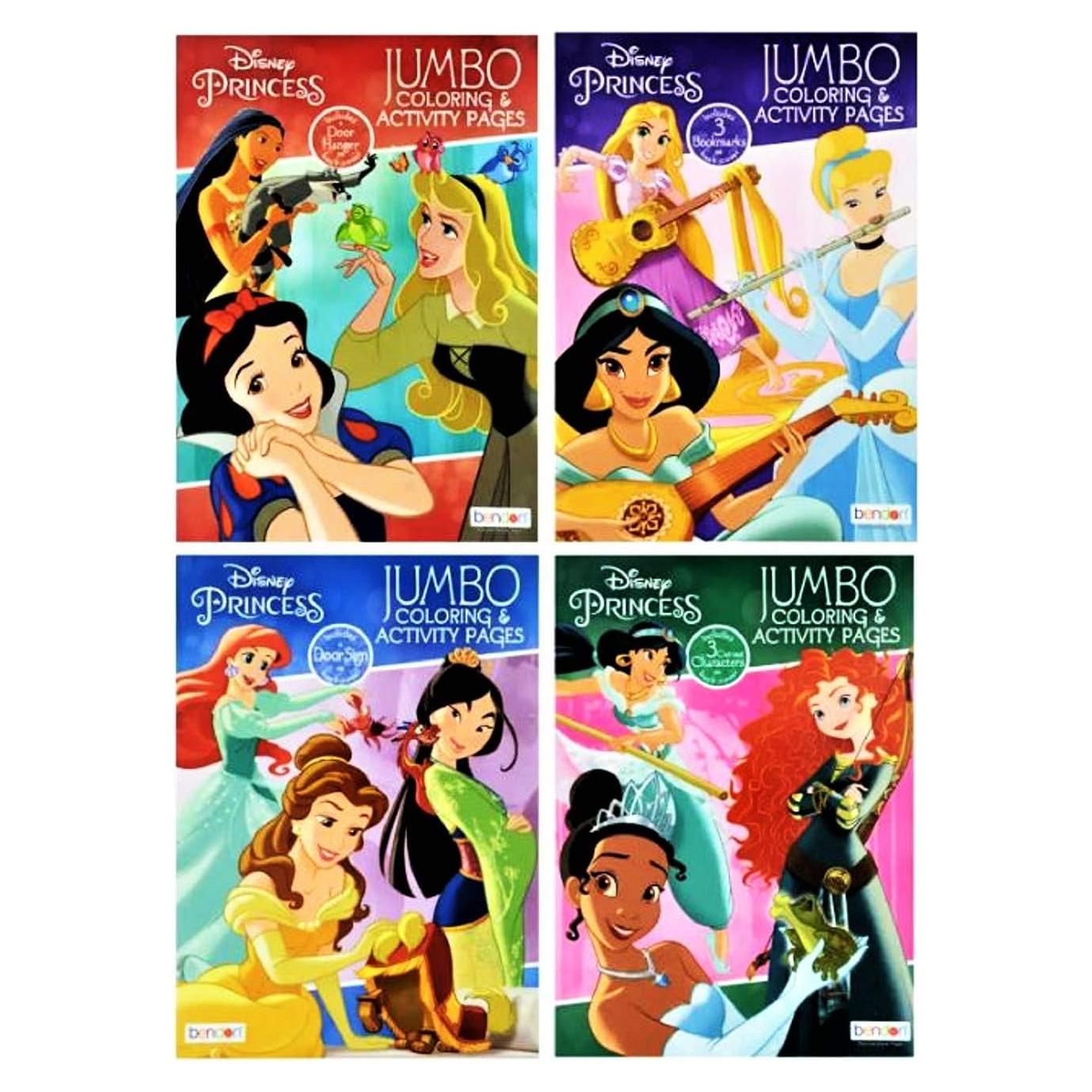 Set de 4 Libros de Colorear Jumbo Princesas Disney