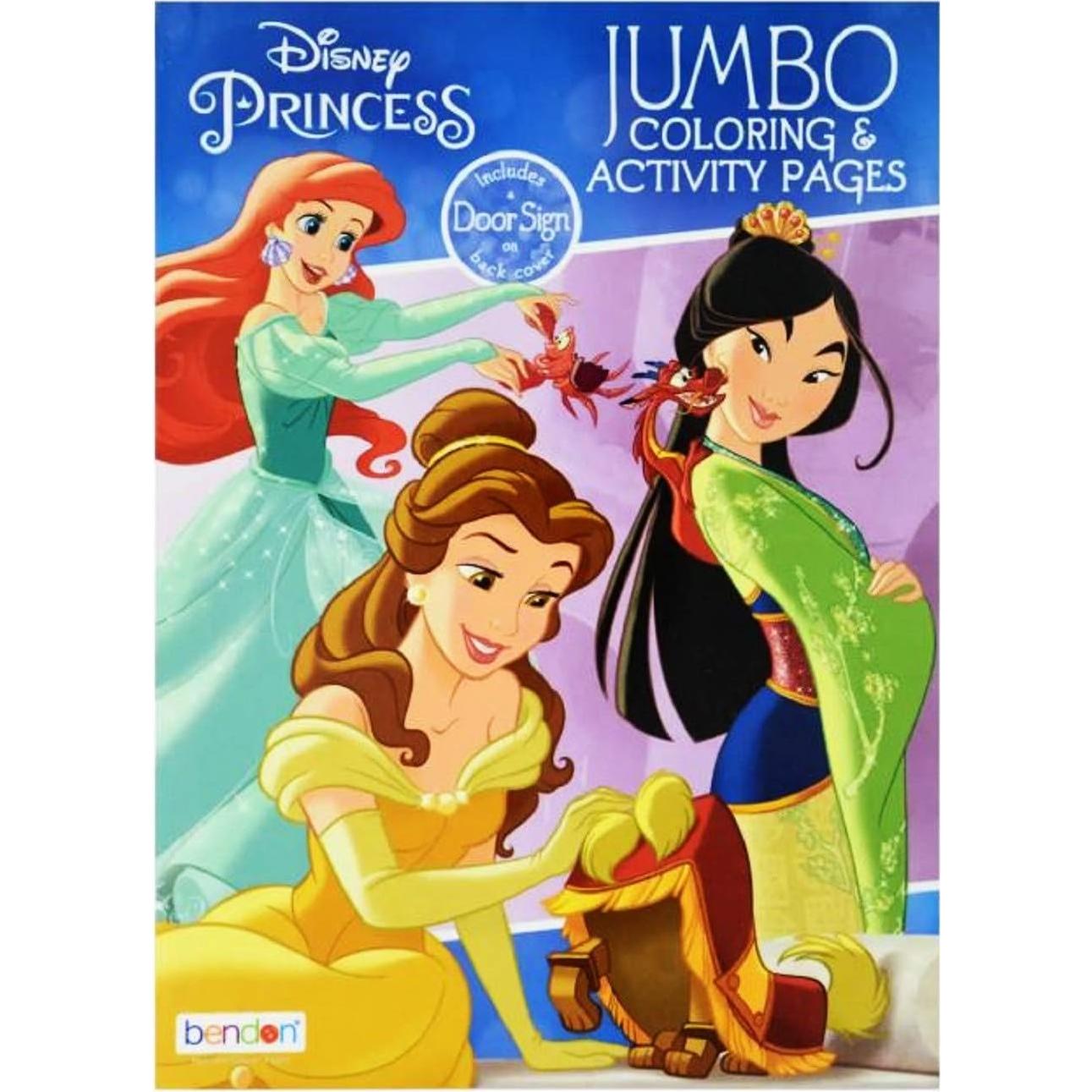 Set de 4 Libros de Colorear Jumbo Princesas Disney