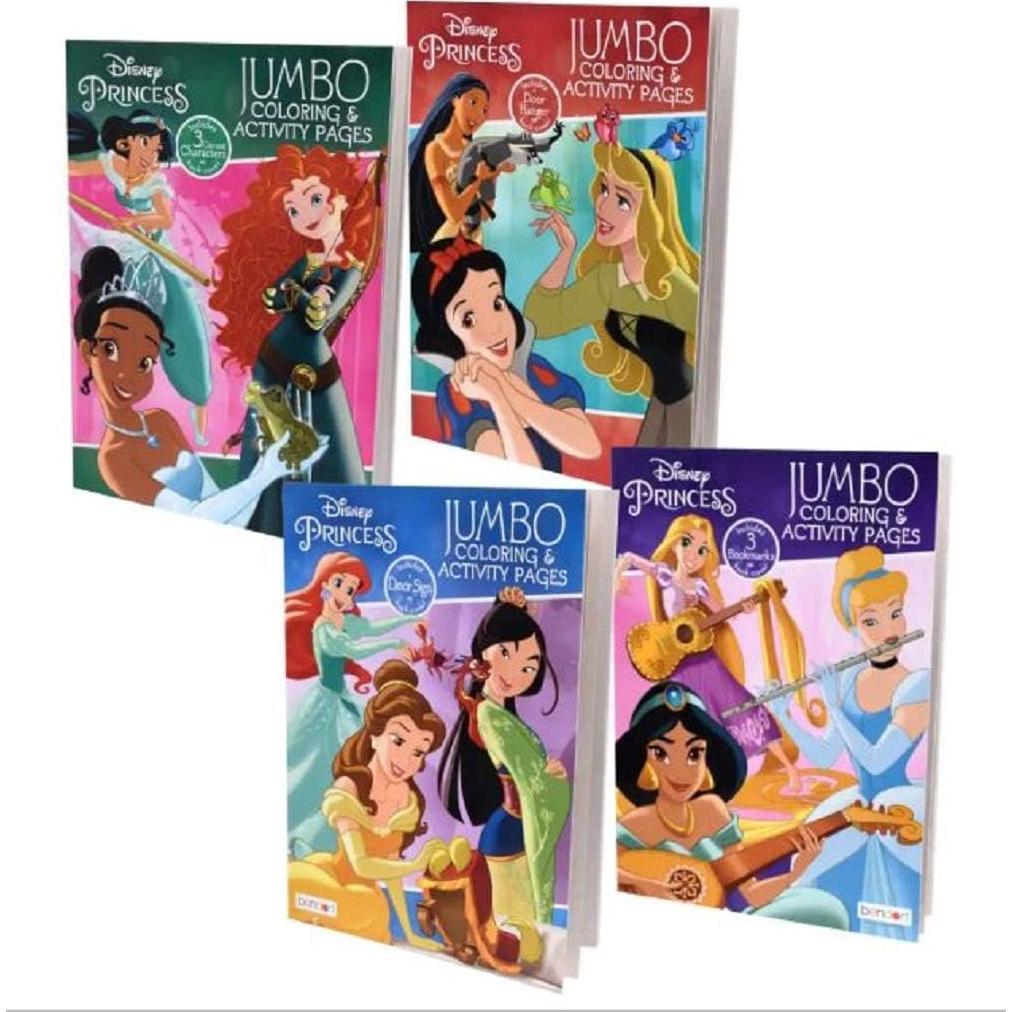Set de 4 Libros de Colorear Jumbo Princesas Disney