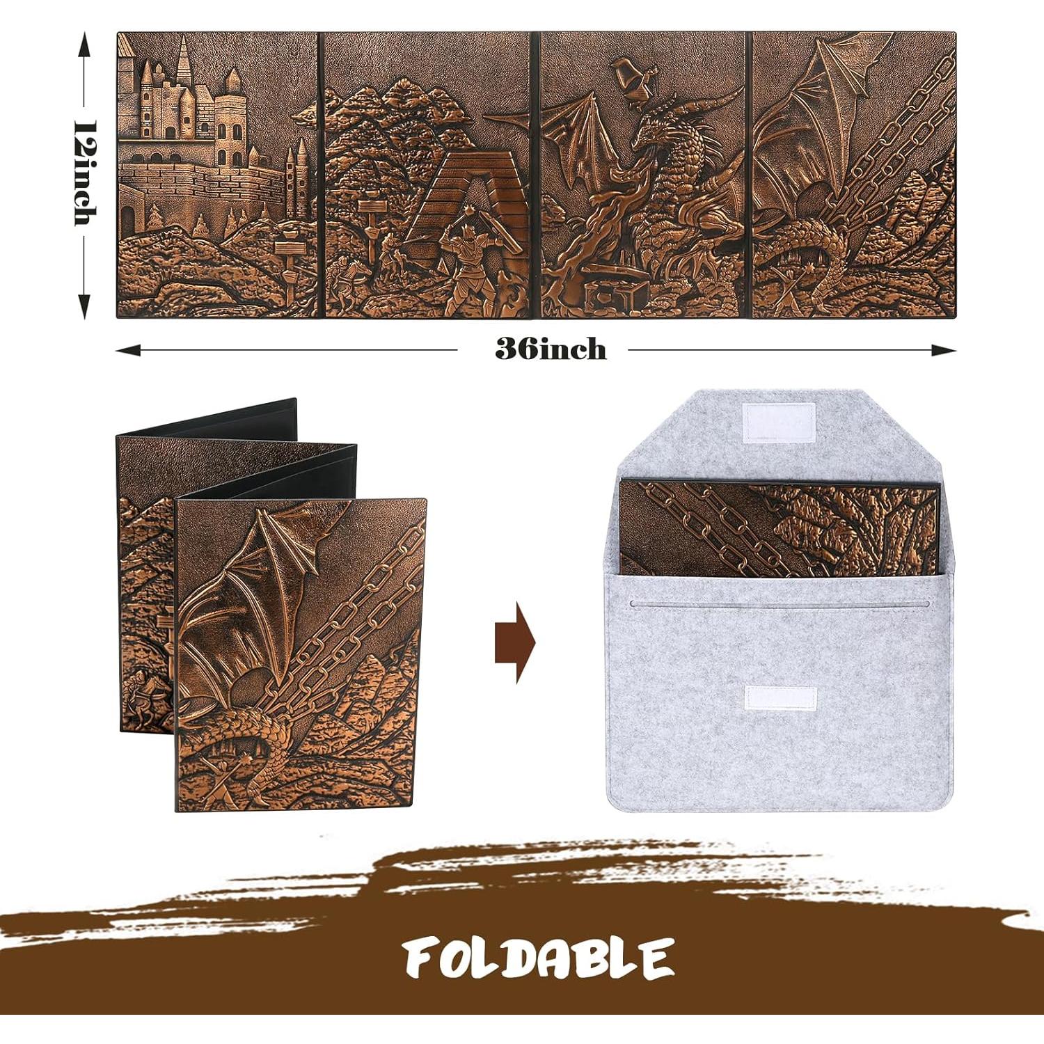 Pantalla DM SC 3D Cuero Sintético Dragón 4 Paneles Cobre