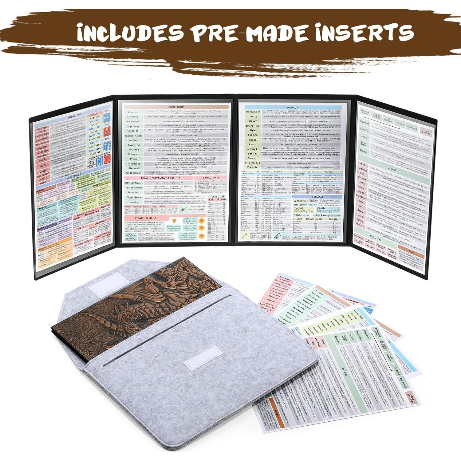 Pantalla DM SC 3D Cuero Sintético Dragón 4 Paneles Cobre