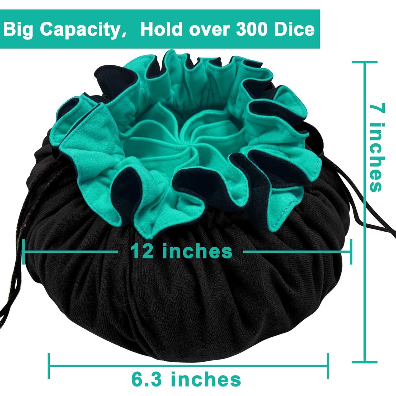 Bolsa Grande para Dados SIQUK 300 Dados Negro y Cian