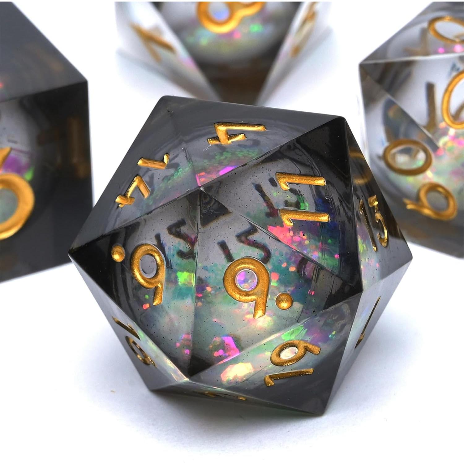 Juego de Dados DND Baojingli 7 Piezas Arena Movediza