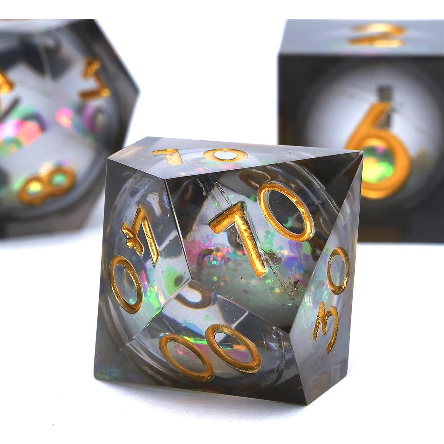 Juego de Dados DND Baojingli 7 Piezas Arena Movediza