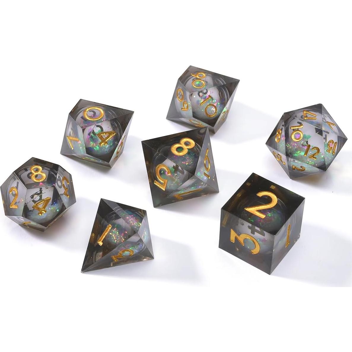 Juego de Dados DND Baojingli 7 Piezas Arena Movediza