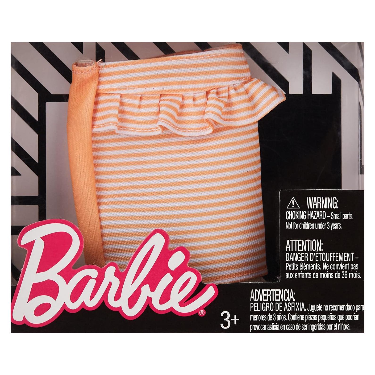 Falda Peplum Rayas Durazno y Blanco Barbie para Niñas
