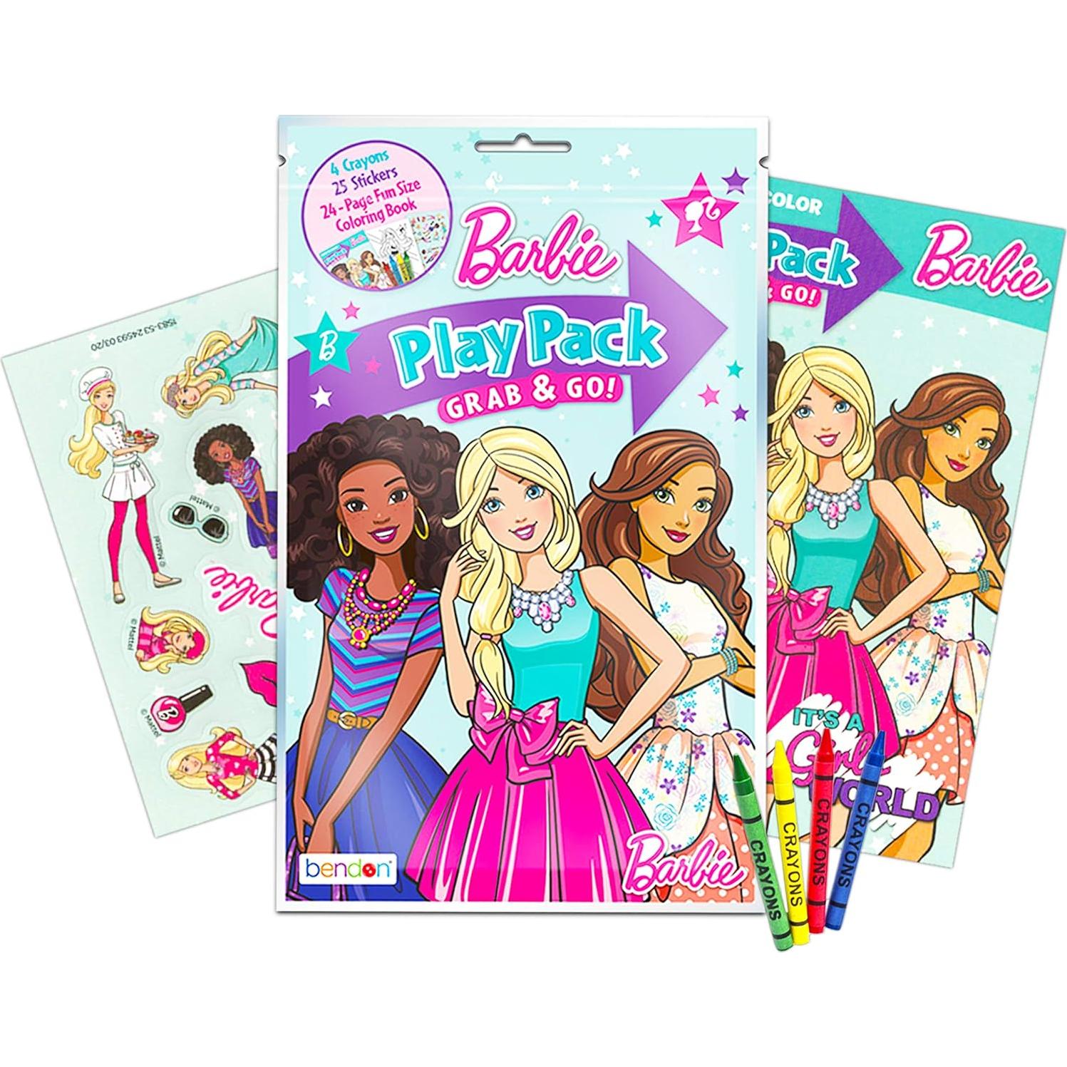Libros para Colorear Barbie Bendon 20 Páginas y Stickers