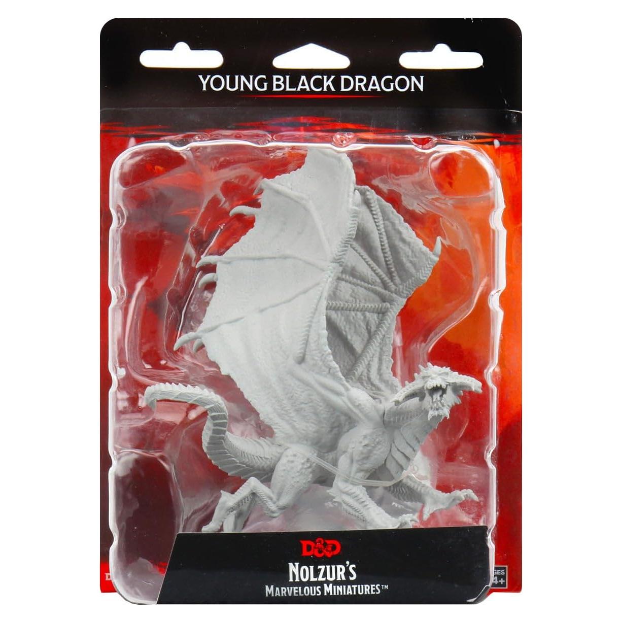 Miniatura D&D Nolzur Joven Dragón Negro 20x12x15cm