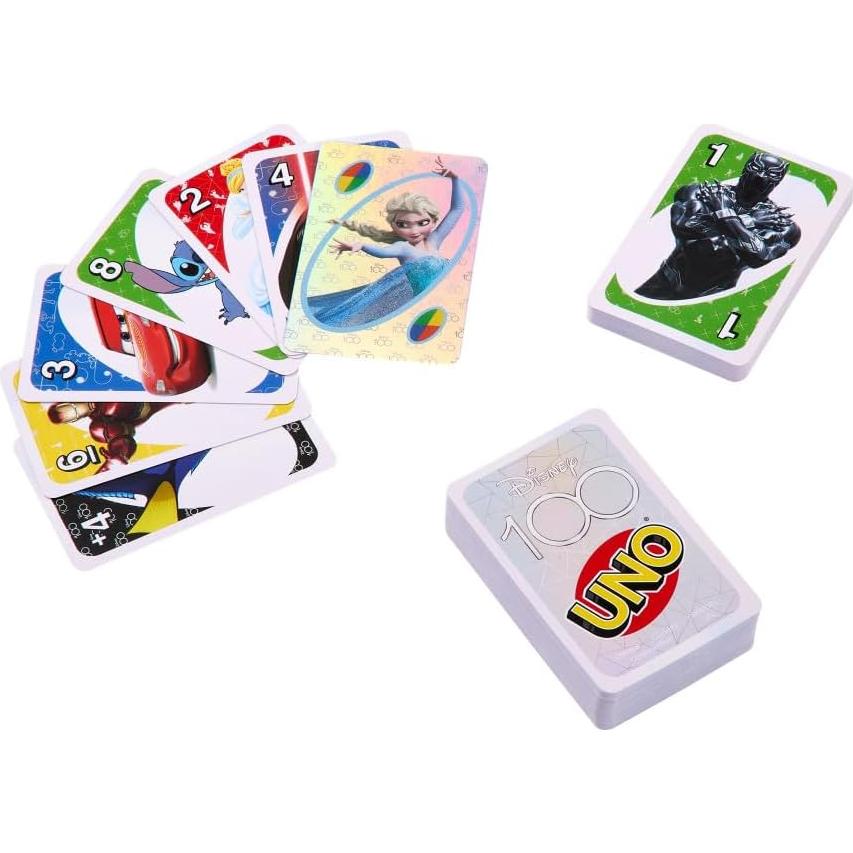 Juego de Cartas UNO Disney 100 Mattel con Personajes