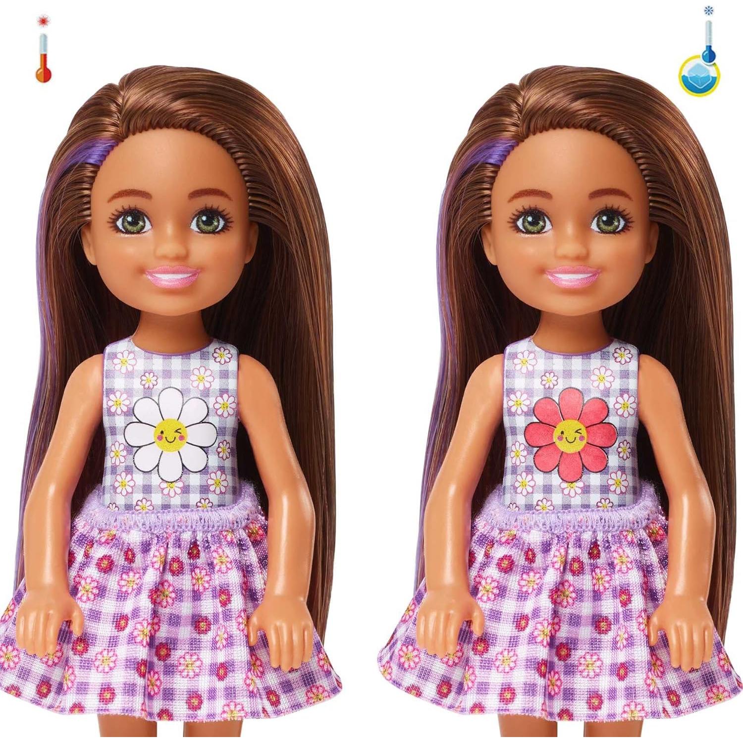 Color Reveal Small Doll & Accessories, Picnic Series, 6 Surprises, 1 Chelsea Doll (Styles May Vary)