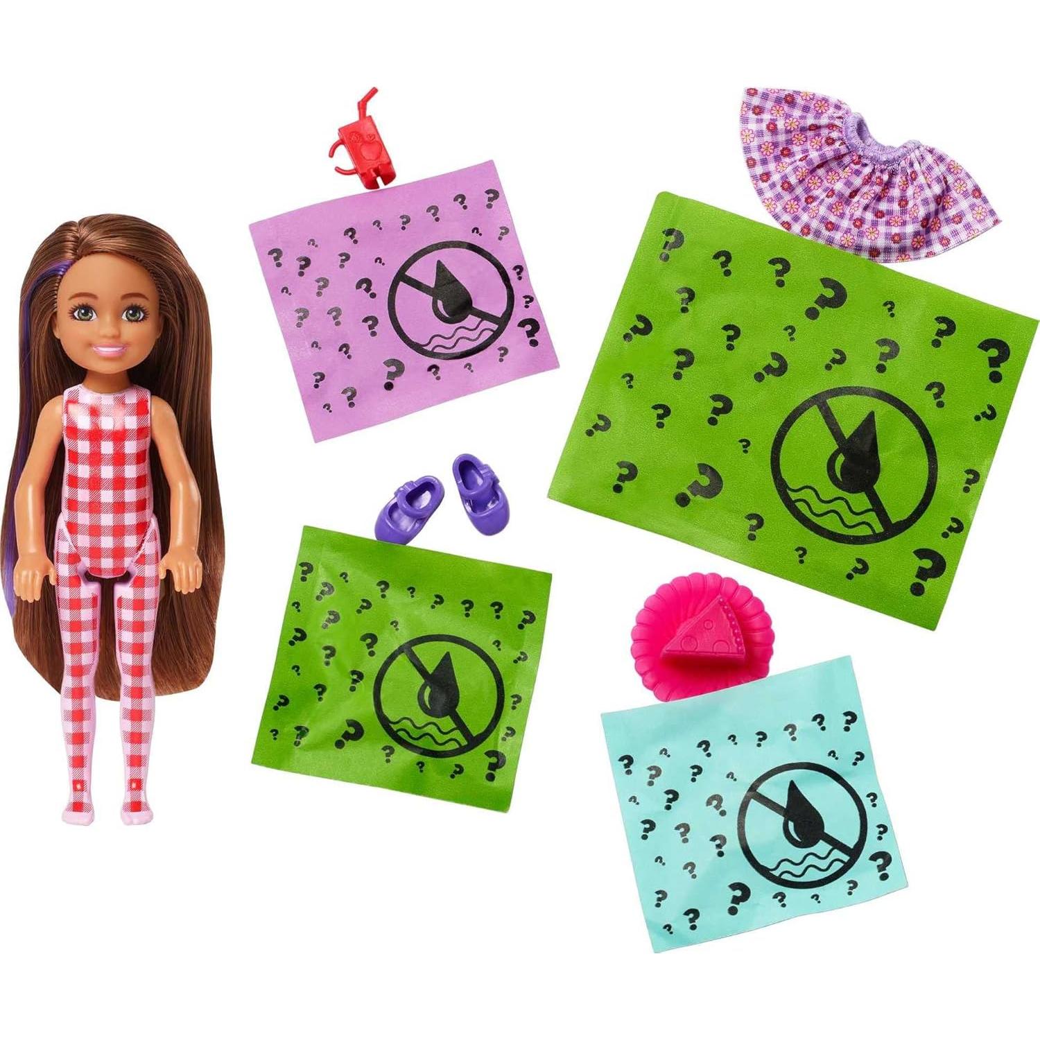 Color Reveal Small Doll & Accessories, Picnic Series, 6 Surprises, 1 Chelsea Doll (Styles May Vary)